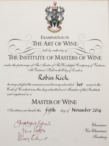 Master of Wine Certificate